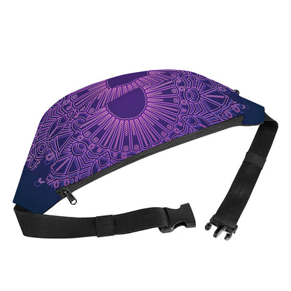 Purple Trippy Mandala Print Fanny Pack