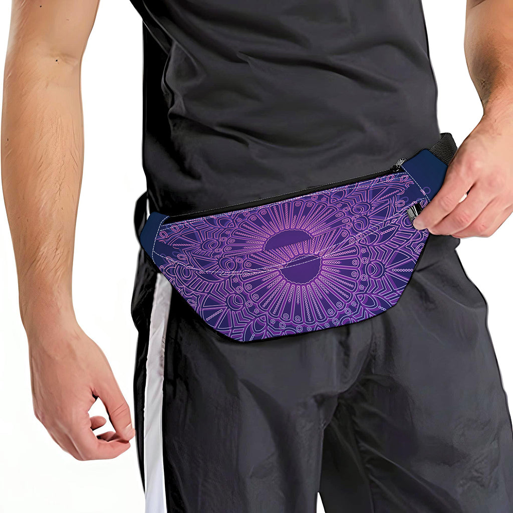 Purple Trippy Mandala Print Fanny Pack