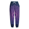 Purple Trippy Mandala Print Fleece Lined Knit Pants