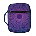 Purple Trippy Mandala Print Front Pocket Bible Bag