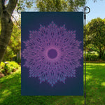 Purple Trippy Mandala Print Garden Flag