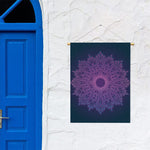Purple Trippy Mandala Print Garden Flag