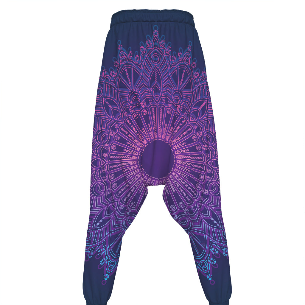 Purple Trippy Mandala Print Hammer Pants