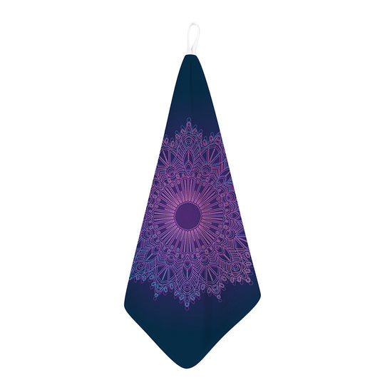Purple Trippy Mandala Print Hand Towel