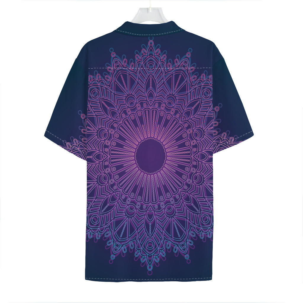 Purple Trippy Mandala Print Hawaiian Shirt
