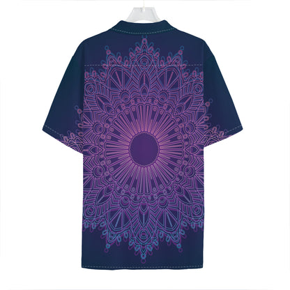 Purple Trippy Mandala Print Hawaiian Shirt