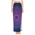Purple Trippy Mandala Print High Slit Maxi Skirt