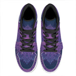 Purple Trippy Mandala Print High Top Leather Sneakers