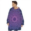 Purple Trippy Mandala Print Hoodie Blanket