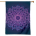 Purple Trippy Mandala Print House Flag