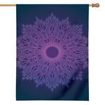 Purple Trippy Mandala Print House Flag