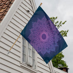 Purple Trippy Mandala Print House Flag