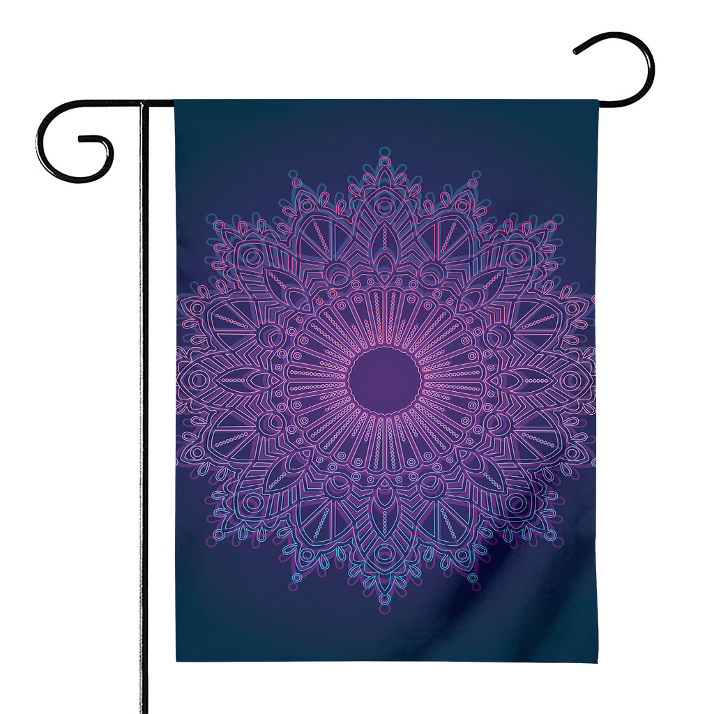 Purple Trippy Mandala Print House Flag