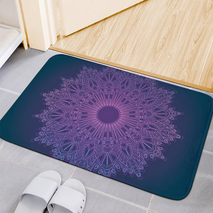 Purple Trippy Mandala Print Indoor Door Mat