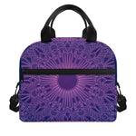 Purple Trippy Mandala Print Insulated Lunch Bag