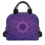 Purple Trippy Mandala Print Insulated Lunch Bag