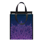 Purple Trippy Mandala Print Insulated Lunch Tote