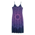 Purple Trippy Mandala Print Jersey Midi Cami Dress