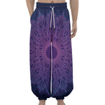 Purple Trippy Mandala Print Lantern Pants