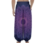Purple Trippy Mandala Print Lantern Pants