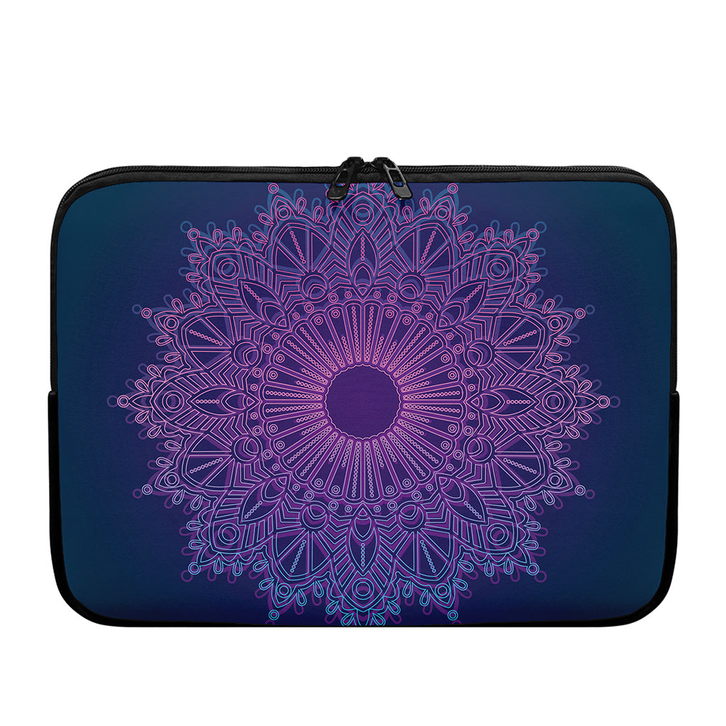 Purple Trippy Mandala Print Laptop Sleeve
