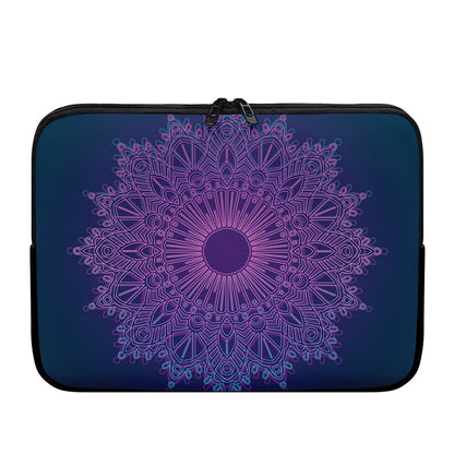 Purple Trippy Mandala Print Laptop Sleeve