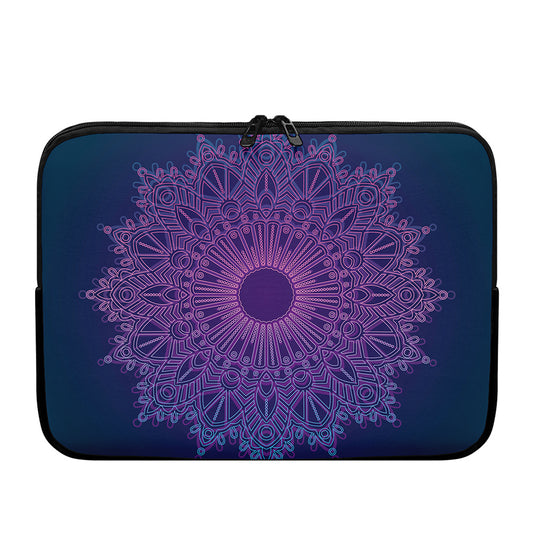 Purple Trippy Mandala Print Laptop Sleeve
