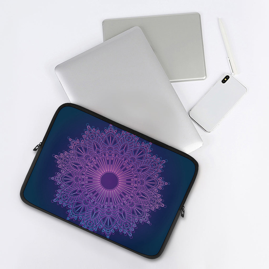 Purple Trippy Mandala Print Laptop Sleeve