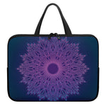 Purple Trippy Mandala Print Laptop Sleeve With Handle