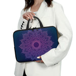 Purple Trippy Mandala Print Laptop Sleeve With Handle