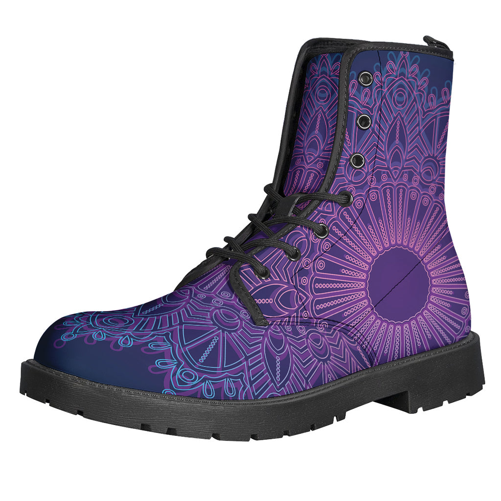 Purple Trippy Mandala Print Backpack