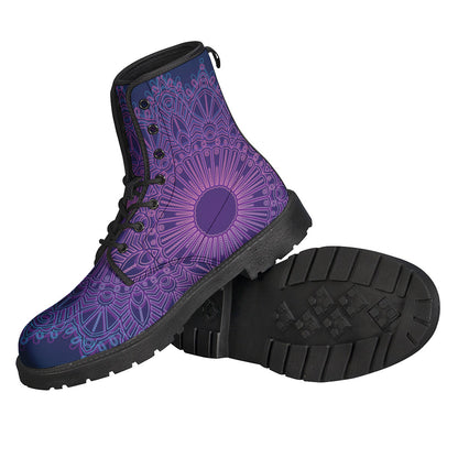 Purple Trippy Mandala Print Backpack