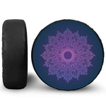 Purple Trippy Mandala Print Leather Spare Tire Cover
