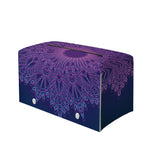 Purple Trippy Mandala Print Leather Tissue Box Cover