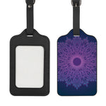 Purple Trippy Mandala Print Luggage Tag