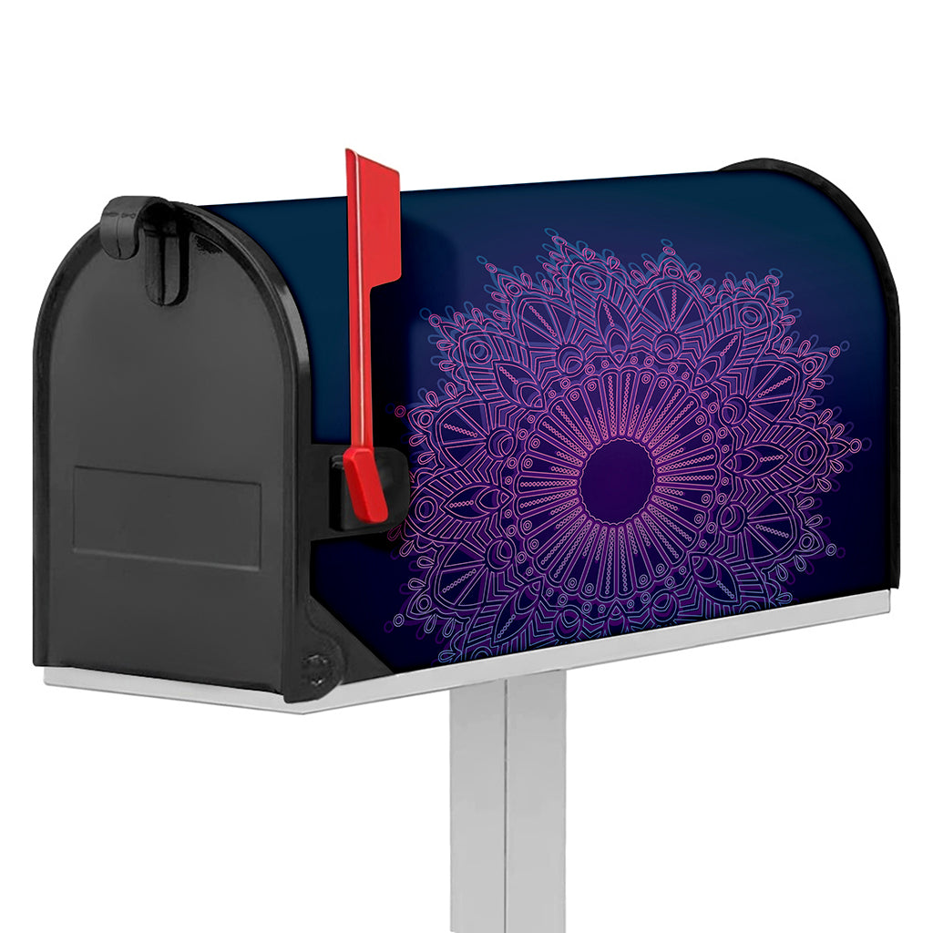 Purple Trippy Mandala Print Mailbox Cover