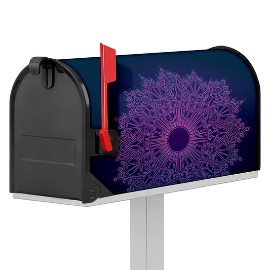 Purple Trippy Mandala Print Mailbox Cover