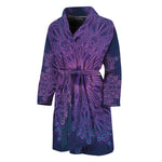 Purple Trippy Mandala Print Men's Bathrobe