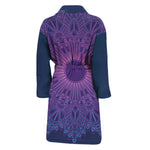 Purple Trippy Mandala Print Men's Bathrobe