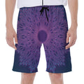Purple Trippy Mandala Print Men's Beach Shorts