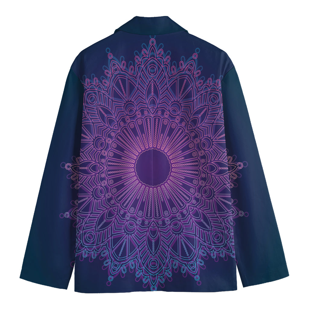 Purple Trippy Mandala Print Men's Blazer