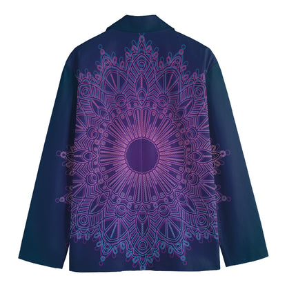 Purple Trippy Mandala Print Men's Blazer