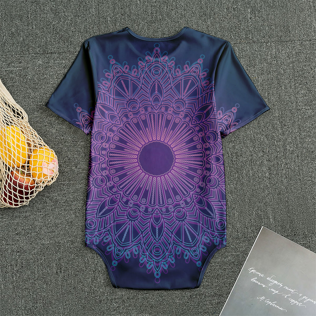 Purple Trippy Mandala Print Men's Bodysuit