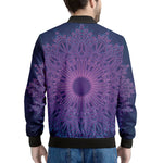 Purple Trippy Mandala Print Men's Bomber Jacket