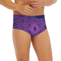 Purple Trippy Mandala Print Men's Briefs