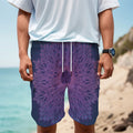 Purple Trippy Mandala Print Men's Cargo Shorts