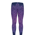 Purple Trippy Mandala Print Men's leggings