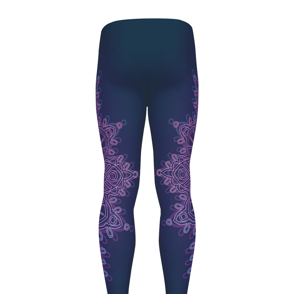 Purple Trippy Mandala Print Men's leggings
