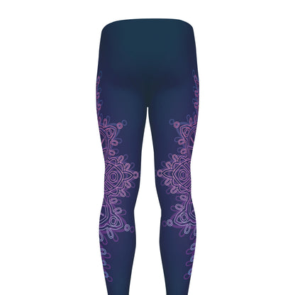 Purple Trippy Mandala Print Men's leggings