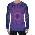Purple Trippy Mandala Print Men's Long Sleeve T-Shirt